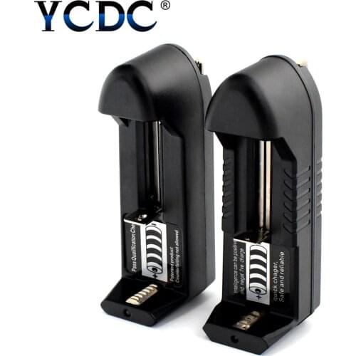 YCDC Universal Single Slot Li-ion Battery Charger for 18650 Cells AA/AAA/CR123A Rechargeable Lithium Batteries Charging EU/US