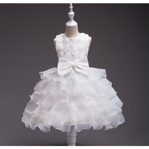 Weixu Baby Girl Formal Layered Dress Wedding Gowns White Tulle Ballroom Dresses For Girls Toddler Birthday Party Princess Dress