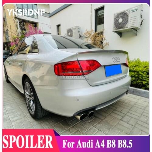 YKSRDNF For Audi A4 B8 B8.5 Spoiler 2009-2016 ABS Plastic Unpainted Color Rear Spoiler Wing Trunk Lip Boot Cover Car Styling