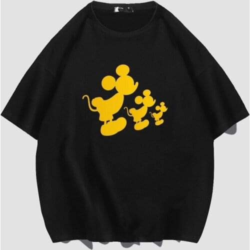 Disney Cartoon Mickey Mouse Shirts for Women Print Round Neck Short-sleeved Women Fashion Clothing Graphic T-Shirts Harajuku