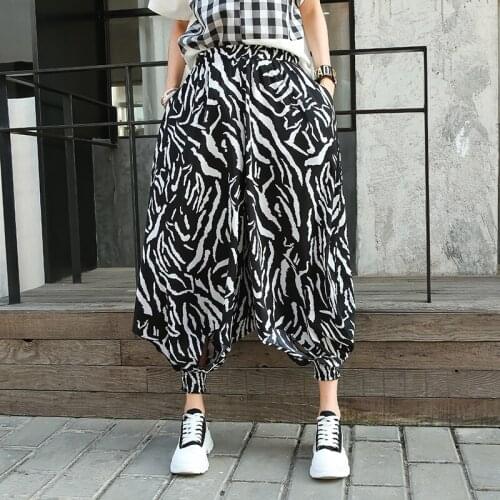 210518 Summer New Fashion 2021 Streetwear Harem Pants Women Loose 6 Color Loose Hollow Out Ankle-length Female Pants