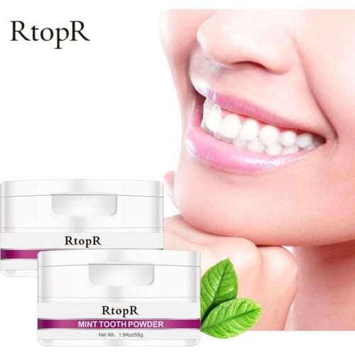 2PCS RtopR Teeth Whitening Powder Pearl Essence Natural Dental Toothpaste Toothbrush Kit Oral Hygiene For Remove Stains Plaque