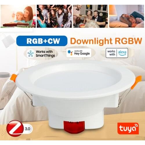 1-20 pcs tuya zigbee 3.0 led light downlight compatible alexa google home dimmable RGB/CCT color changing down light hub needed