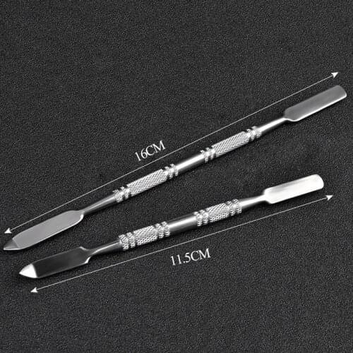 1PC 2020 New Hot Sale Silver Stainless Steel Spoon Double Head Color Palette Cosmetics Makeup Nail Tool