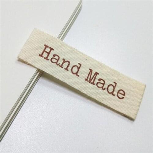 100pcs/lot Handmade Labels Clothing Tags DIY Label For Knitted Hats Cartoon Cotton Woven Sew Accessories 21090501
