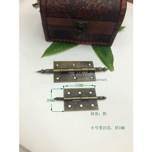 20 / pack 55*39mm Green bronze Drawers hinge Equipped with spiral wholesale