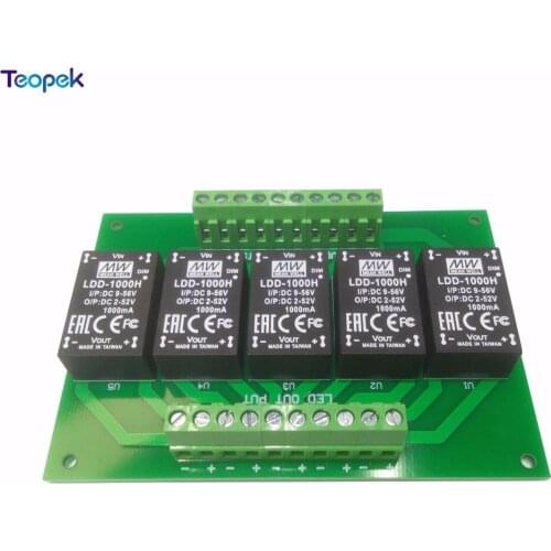 5 Channel LDD Led Driver Board With LDD350H LDD500H LDD700H LDD1000H MEANWELL Original Constant Current Step-Down LED Driver
