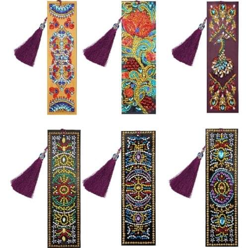 5D Diamond Painting Exquisite Pencil box Leather Bookmarks Tassel Bookmarks Special Shaped Diamond Embroidery Craft decor