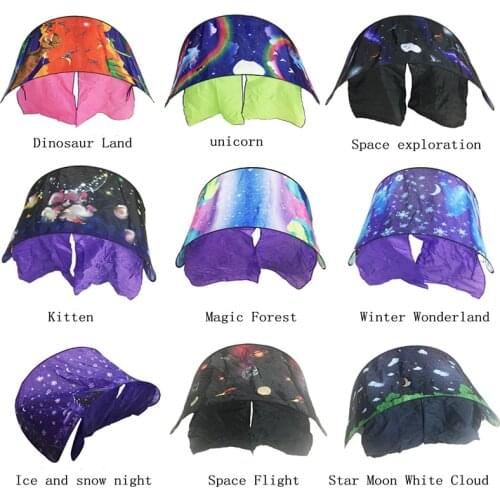 80 * 230cm Kids Tent Baby Fantastic stars Dream Tent Fantasy Foldable Pegasus Moon Cosmic Space Snow Tent Fancy Sleeping Prop