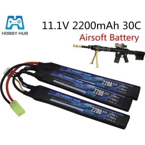 Lipo 3S Battery 11.1V 2200mAh 30C MAX 60C Seperate Cells With Mini Tamiya Plug Airsoft Gun Model For Remote Control Toys BB Gun