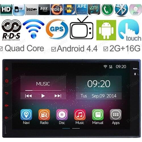 Car Radio Player In Dash radio 2G RAM 7" HD For Android 4.4 Full Touch Panel GPS Navigation 2 Din Universal Quad Core