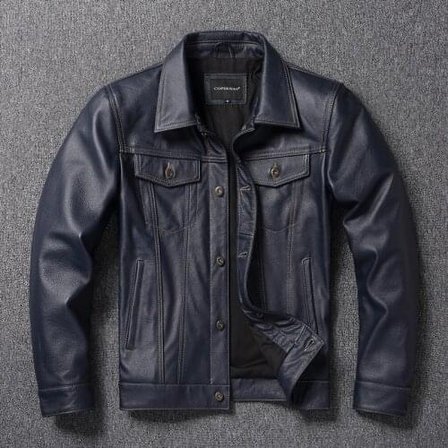Free shipping.2021 brand new classic casual slim genuine leather coat.quality men fashion cowhide jacket.557 style