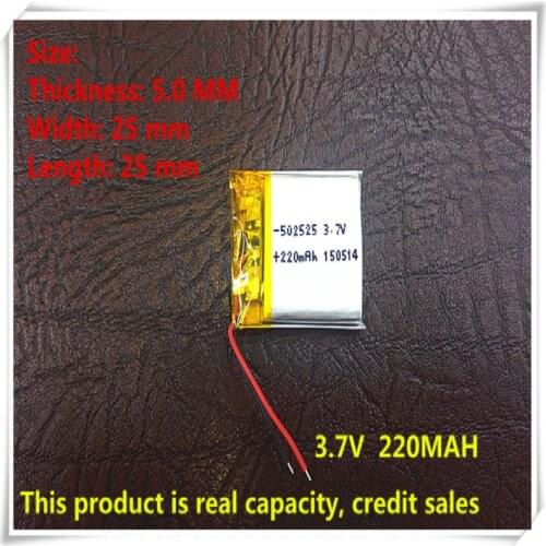 Free shipping - SD 502323 Small battery Lipo battery 3.7v 220mAh lithium polymer battery 502525 for Smart devices,bluetooth spea