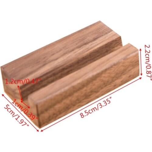Black Walnut Beech Wood Business Card Holder Office Desk Wooden Photo Stand Name Memo Clips Organizer Storage Dinner Party Decor