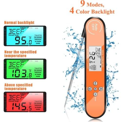 Waterproof Digital BBQ Meat Thermometer Cooking Food Candy Smoker Grill Oven Thermometer Instant Read with Backlight and Magnet