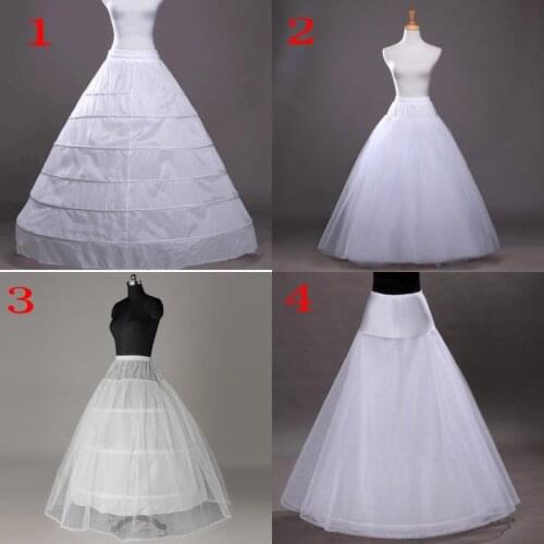 White Hoop Long Wedding Bridal Petticoat Crinoline Ball Gown Skirt Underskirt Wedding Accessories jupon mariage
