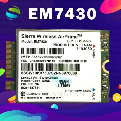EM7430 FDD/TDD LTE 4G Module WCDMA GNSS 4G Card for Thinkpad X270 X1 Carbon 5th gen(20HQ, 20HR) X1 YOGA X1 Tablet Gen 2