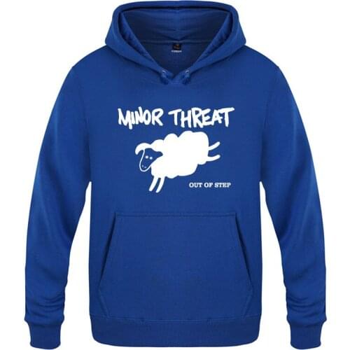 MINOR THREAT Out Of Step Punk Rock Hoodies Men Fleece Long Sleeve Hooded Sweatshirt Hip Hop Fitness Pullover Moleton Masculino