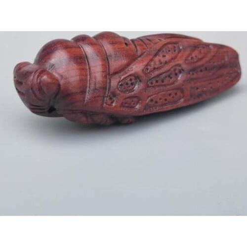 China wood carving cicada small statue
