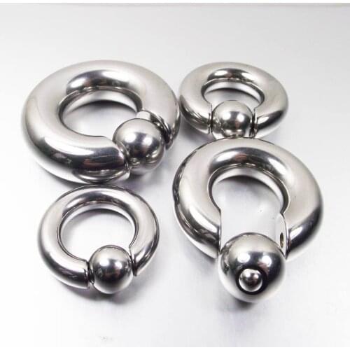1 Piece Large 316L 6mm 8mm 10mm 12mm Titanium Stainless Steel Captive Hoop Rings Ear Plug Body Piercing Jewelry