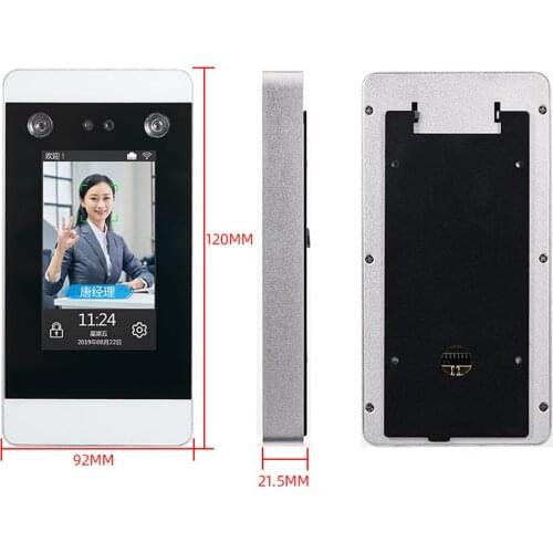 Dynamic face recognition time attendance access controler 4.3 inch touch Screen TCP/IP 1.3MP HD camera 2000 faces