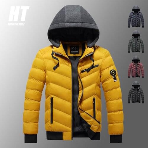 New Parka Jackets Men Hooded Autumn Winter Mens Warm Thick Outwear Coats Solid Color Fashion Casual Windbreak Zipper Jacket Men
