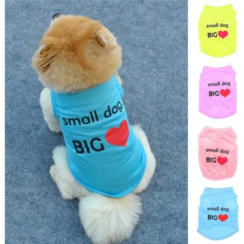 Summer Breathable Pet Dog Big Heart Print Puppy Vest Costume Dog Summer Apparel Clothes Dog Shirt Pet Outdoor Clothes