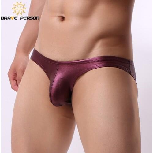 2018 BRAVE PERSON Brand gay Underwear Men Briefs Sexy Underwear Low-waist Mens Underpants Briefs Shorts Bright Fabric underwear