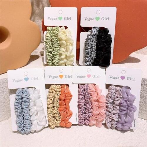 Plaid Print Elastic Hair Bands For Girls Children Hair Styling Tools Hair Wear Kids Headdress Baby Hair Wear Headwear 4PCS