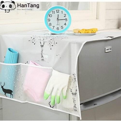 Transparent Waterproof Pouch Refrigerator Towel Cover Single and Double Door Refrigerator Dustproof Bag Hanging Bag 5ZCF223