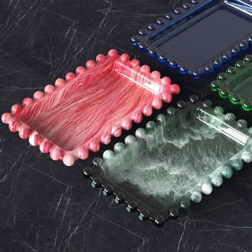 Rectangular Beaded Fruit Storage Box Epoxy Resin Mold Tray Plate Dish Casting Silicone Mould DIY Crafts Ornaments Mold