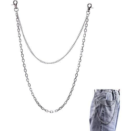 2 Styles Rock Punk Hook Trouser Pants Waist Link Belt Metal Chain Hip Hop Belts Chain For Women Men Clothes Accessories