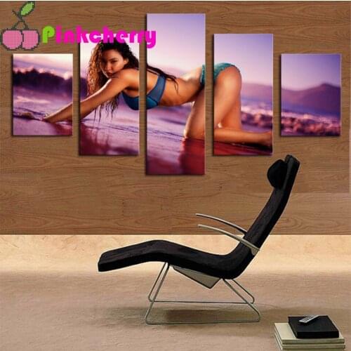 Sexy Bikini Beautiful Woman diamond painting 5 Panel Diamond Embroidery full Square Round Drill mosaic Diamond Puzzle Girl k890
