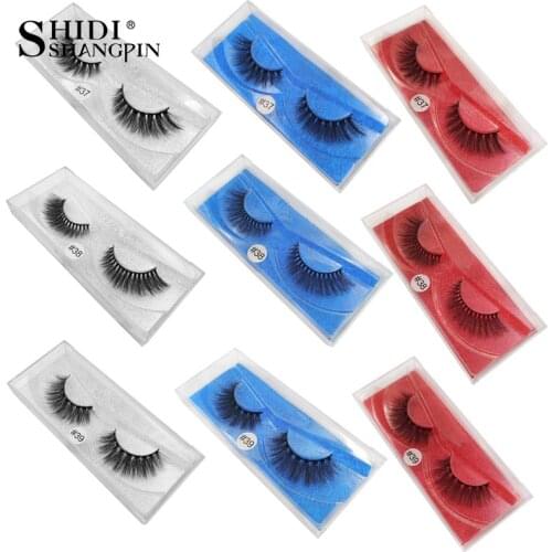 SHIDISHANGPIN 1 pair false eyelashes 1 box 3d mink eyelashes natural long 3d mink lashes hand made eyelash extension lashes