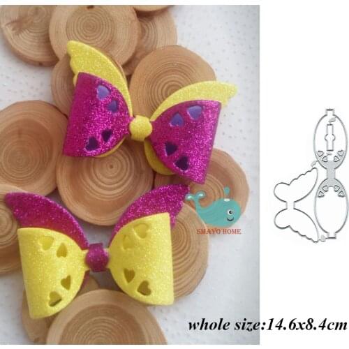 Wing Bow Die Cutting Dies Scrapbooking Stencil Template for DIY Album Paper Cards Hair Ornaments Craft Embossing Die Cuts 2019