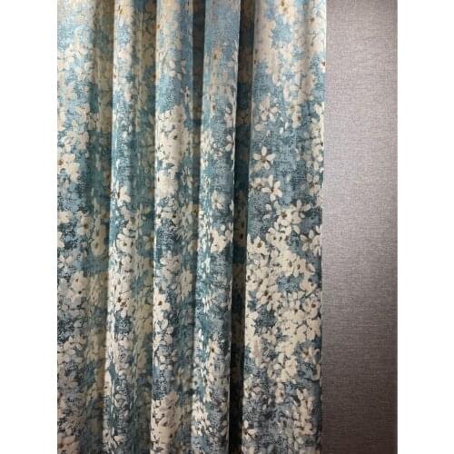 American Country High-end Printed Jacquard Blackout Curtains for Living Room and Bedroom Finished Products Customization