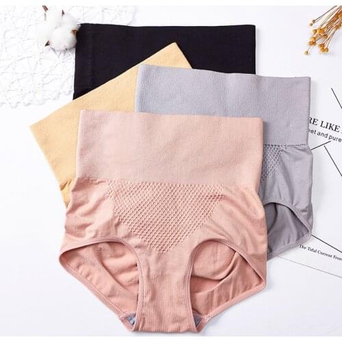 New Women Panties Seamless Underpants High Waist Underwear 3D Honeycomb Warm Massage Female Briefs Cotton Crotch Boxers Lingerie