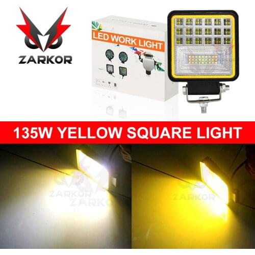 Zarkor Square Work LED Light Bar 12V Spot 135W Car Light 45MM 10800lm 6500K Truck Tractor Off-road Spot Light ATV UAZ 4x4 SUV