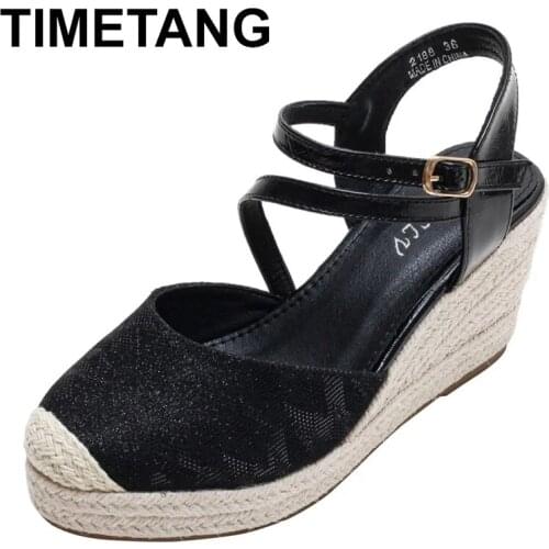 TIMETANG Sandals womens shoes wedge heel 2021 new summer all-match high-heel platform platform platform platform womens shoes