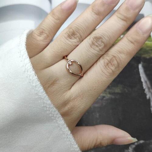 ZHOUYANG Simple Geometry Rings For Women Hollow Out Small Zircon 3 Color Daily Comfortable Finger Ring Fashion Jewelry R907