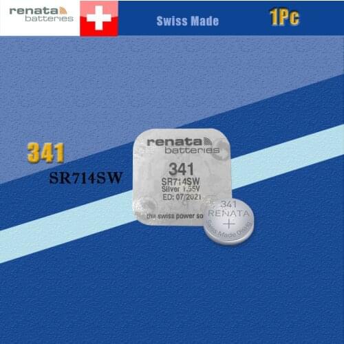 1Pcs Renata 1.55V Watch Battery 341 SR714SW Silver Oxide Swiss Made E341 S36 RW322