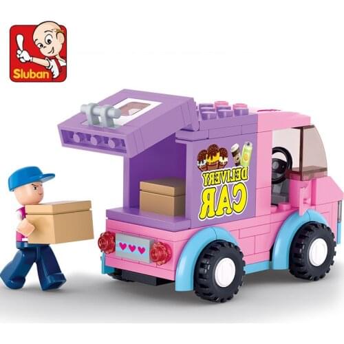 102Pcs City Girl Friends Snack Delivery Car Travel Dining Car Building Blocks Figures Brinquedos Educational Toys for Children