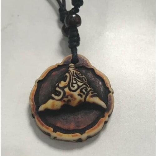 15 pcs fashion Retro Hand Carved Artificial Symbol Necklace Unisex Jewelry