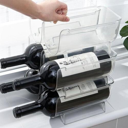 2Pcs Stackable Wine Racks Drawer Style Wine Bottle Stand Water Bottle Holder Drawer Type Storage Rack For Champagne Red Wine