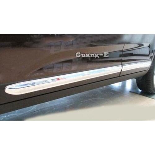 For Kia Sorento 2013 2014 Car ABS Chrome Side Door Trim Strip Molding Stream Lamp Panel Bumper 4pcs