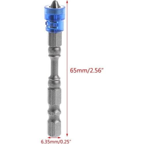 5 Pcs 65mm Anti Slip Electric Hex Magnetic Screwdriver S2 PH2 Single Head Bit Tool M4YC