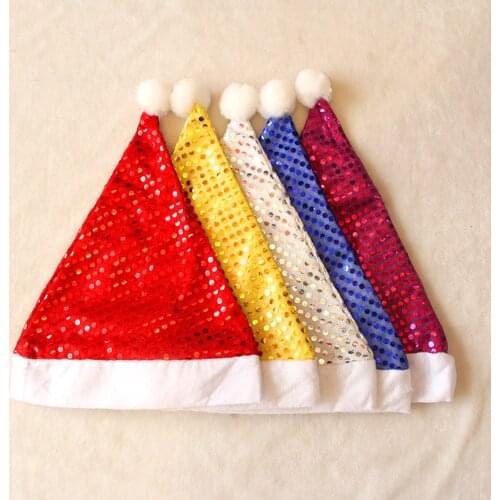 5pcs Christmas hat&Santa hat&Santa Cap with paillette for Christmas day