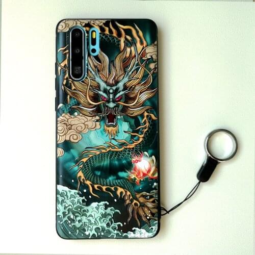 For Samsung Galaxy Note 20 10 Plus 5G 9 8 S20 Ultra S10 S9 S8 Case Embossed 3D Relief Soft Silicon Shockproof Cover Lanyard Ring