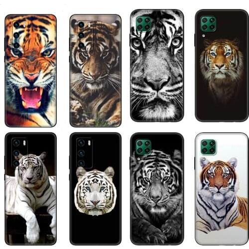 Black tpu Case For Huawei P30 Lite P30 Pro P40 Case For Huawei P40 LITE E P Smart 2020 Case Cover animal tiger