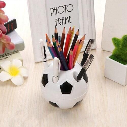 Kawaii Football Pen Holder Kids Stationery Pencil Organizer Desk Set Accessories Offices Diy School Round Container Desktop Box
